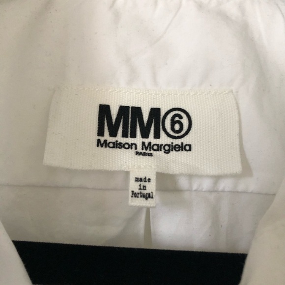 MM6 Maison Martin Margiela White Tie Collar Shirt - Picture 7 of 10